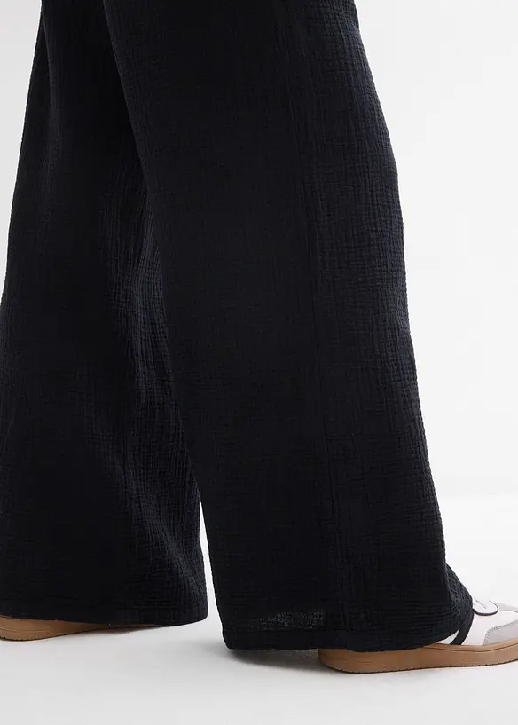 Pantalon palazzo en gaze de coton, bonprix