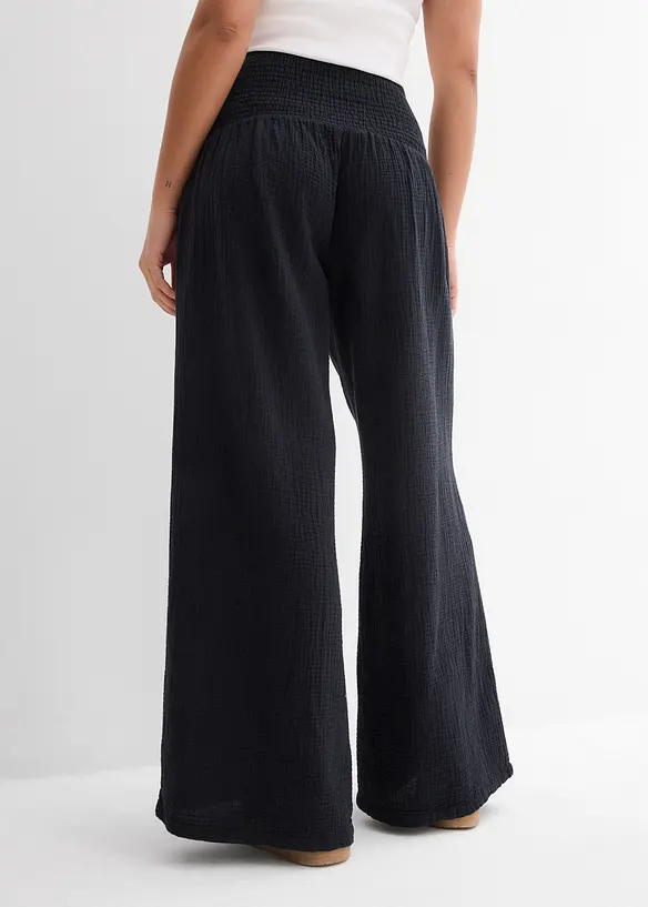 Pantalon palazzo en gaze de coton, bonprix