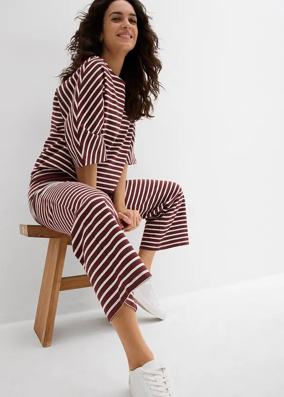 Pantalon en jersey coton textur&eacute;, bonprix