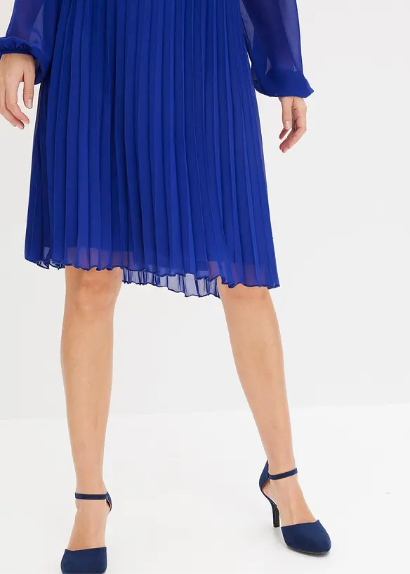 Robe courte pliss&eacute;e en mousseline, bonprix