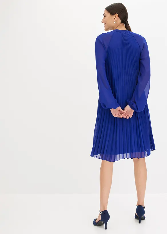 Robe courte pliss&eacute;e en mousseline, bonprix