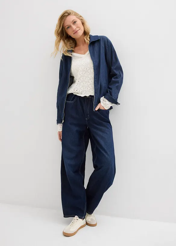 Pull l&eacute;ger en maille ajour&eacute;e, bonprix