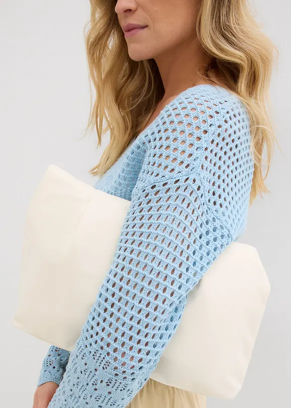 Pull l&eacute;ger en maille ajour&eacute;e, bonprix