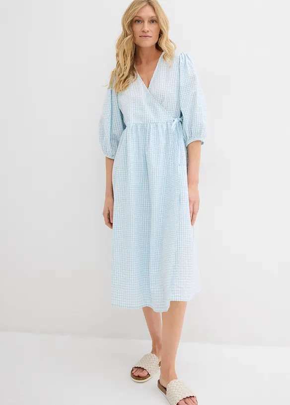 Robe portefeuille en mati&egrave;re textur&eacute;e, bonprix