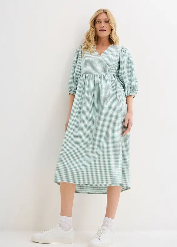 Robe portefeuille en mati&egrave;re textur&eacute;e, bonprix