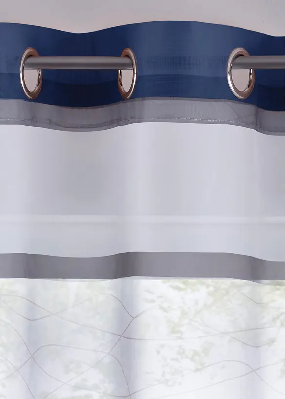 Voilage transparent &agrave; rayures horizontales (1 pce), bonprix