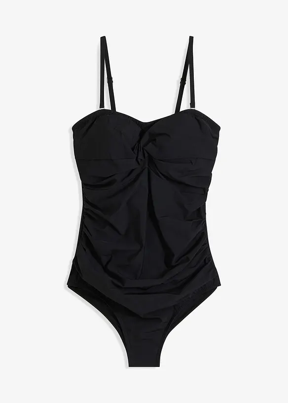 Maillot 1 pi&egrave;ce sculptant effet crois&eacute;, maintien mod&eacute;r&eacute;, bonprix