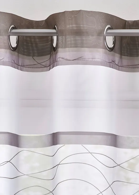 Voilage transparent &agrave; rayures horizontales (1 pce), bonprix