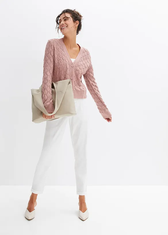 Gilet en maille ajour&eacute;e, bonprix