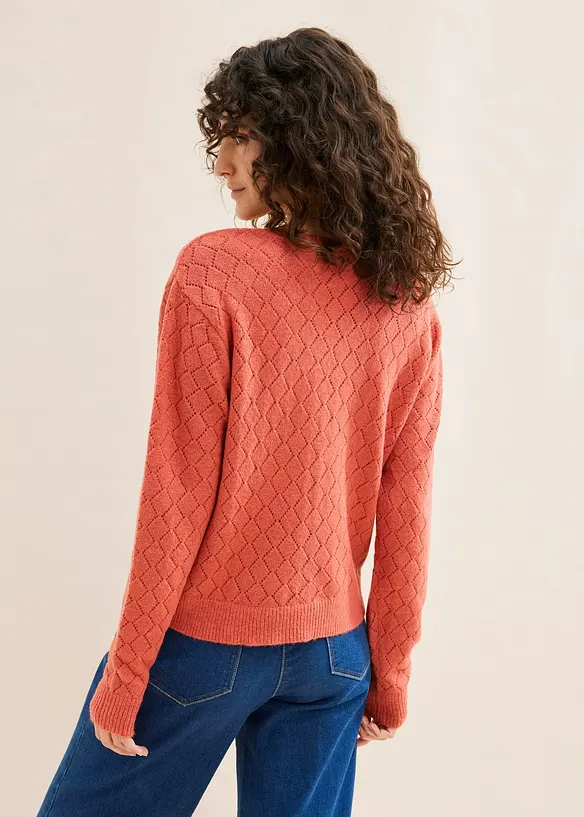 Pull en maille ajour&eacute;e, bonprix