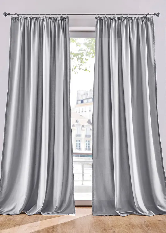 Lot de 2 rideaux en microfibre, bonprix