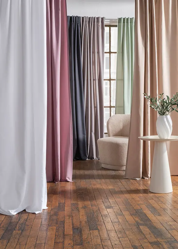 Lot de 2 rideaux en microfibre, bonprix