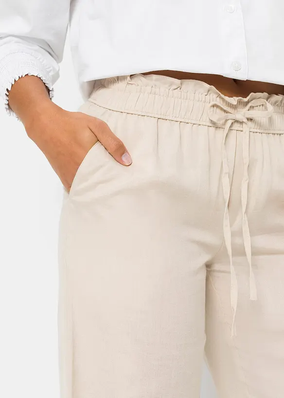 Pantalon palazzo en mati&egrave;re l&eacute;g&egrave;re et a&eacute;rienne, bonprix