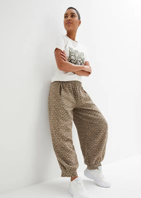 Pantalon sarouel 100% coton, bonprix