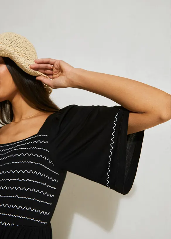 Robe longue et fluide en viscose extensible, bonprix