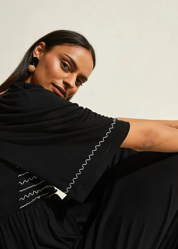 Robe longue et fluide en viscose extensible, bonprix