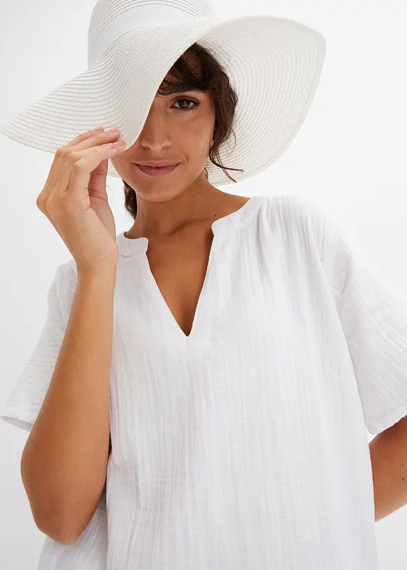 Tunique longue en gaze 100% coton, bonprix