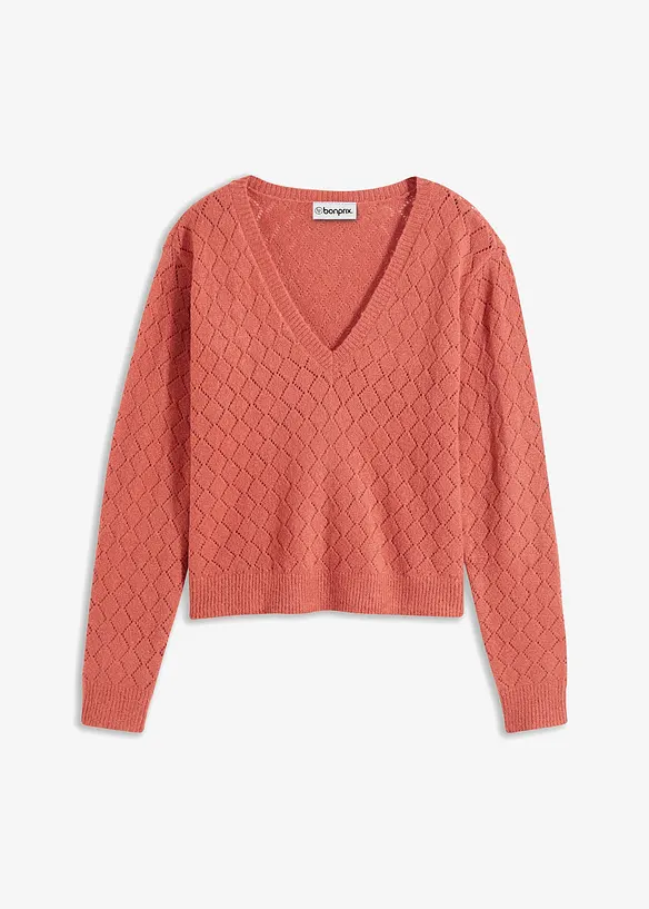 Pull en maille ajour&eacute;e, bonprix