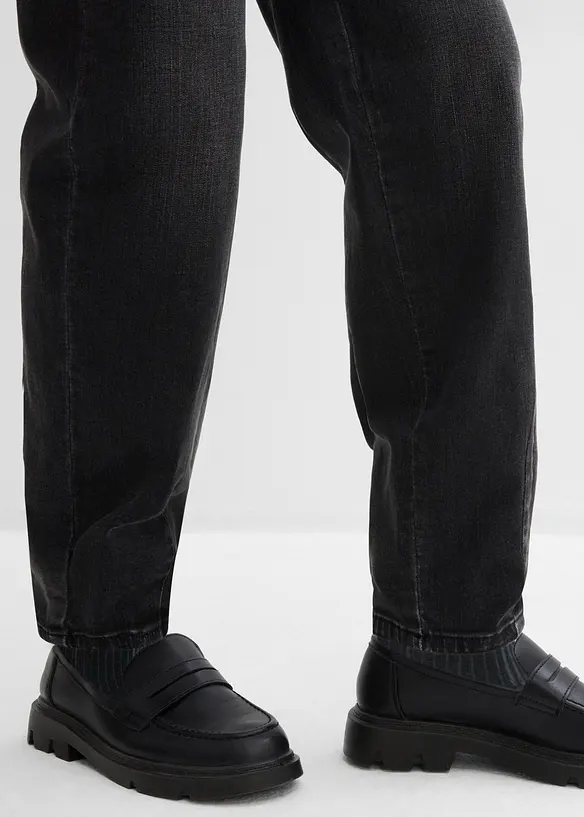 Jean barrel taille haute en coton, bonprix