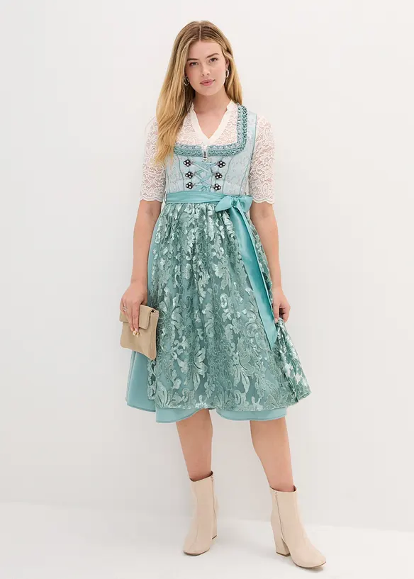 Dirndl avec tablier &agrave; sequins (ens. 2 pces), bonprix