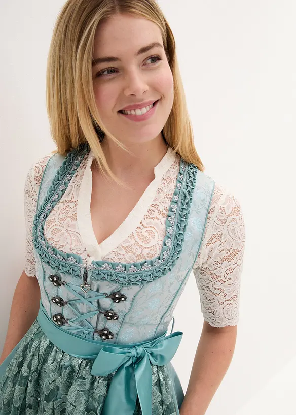 Dirndl avec tablier &agrave; sequins (ens. 2 pces), bonprix