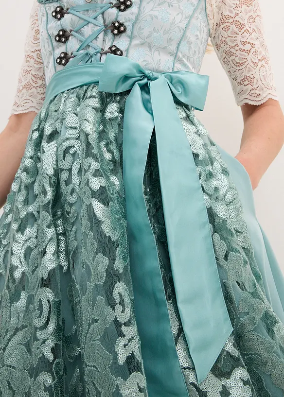 Dirndl avec tablier &agrave; sequins (ens. 2 pces), bonprix