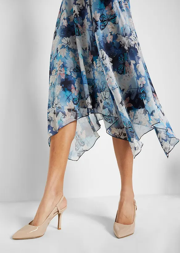 Robe en mousseline avec dentelle, bonprix