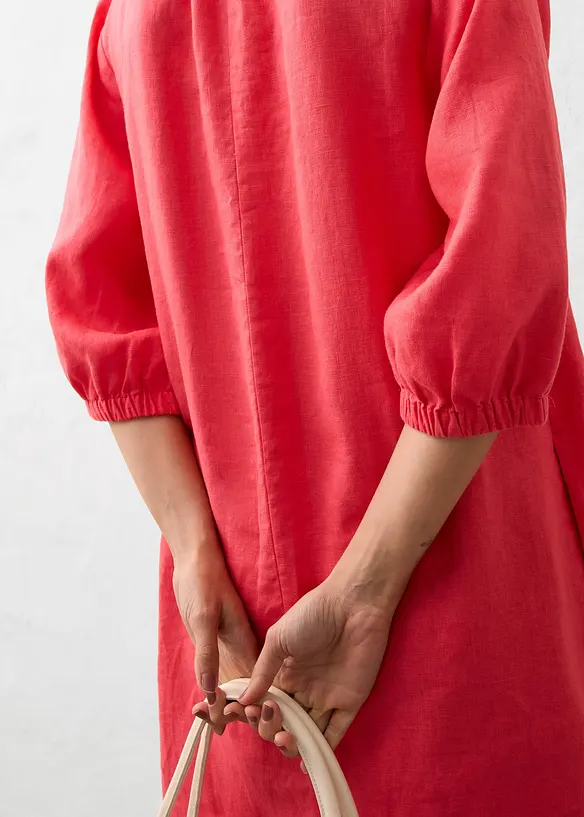 Robe 100&nbsp;% lin, manches 3/4, bonprix