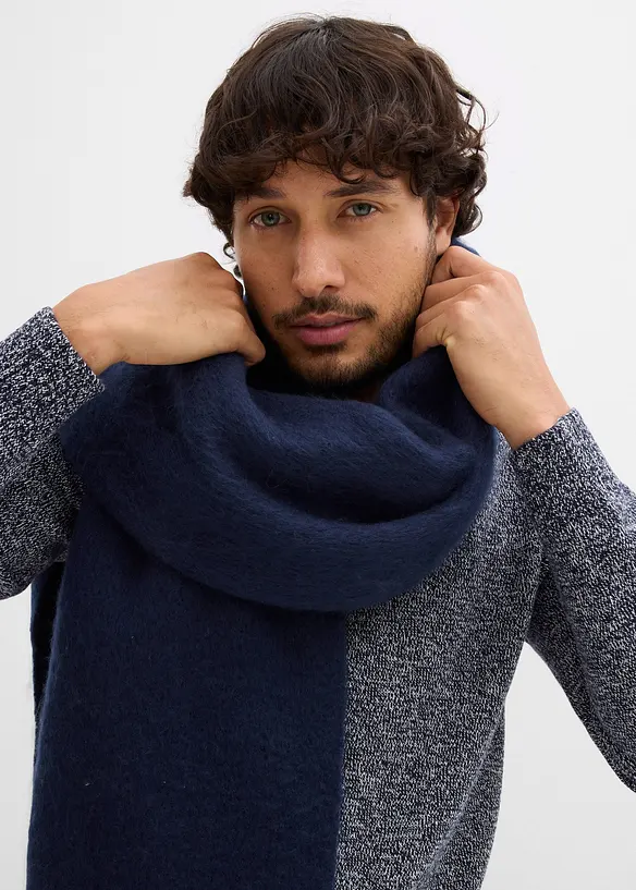 Pull col rond en coton m&eacute;lang&eacute;, bonprix