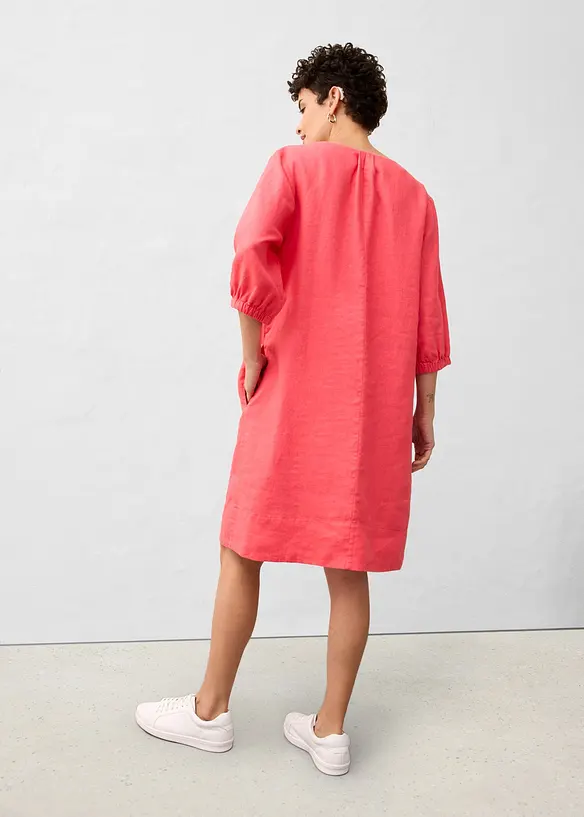 Robe 100&nbsp;% lin, manches 3/4, bonprix