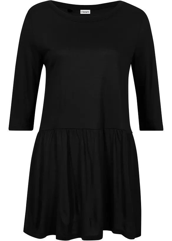 T-shirt long avec volant, bonprix