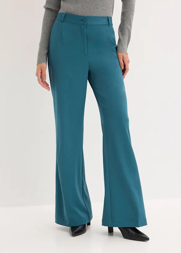 Pantalon large &agrave; pinces et taille &eacute;lastiqu&eacute;e, bonprix