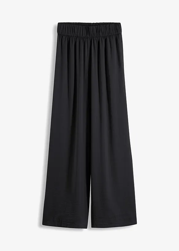 Pantalon palazzo l&eacute;ger et fluide, taille haute et confortable, long, bonprix