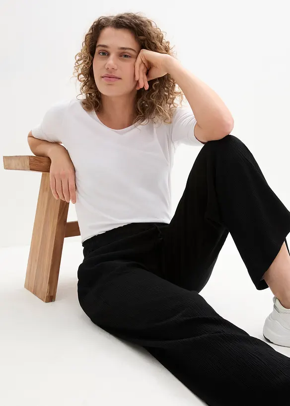 Pantalon palazzo 100% viscose, bonprix