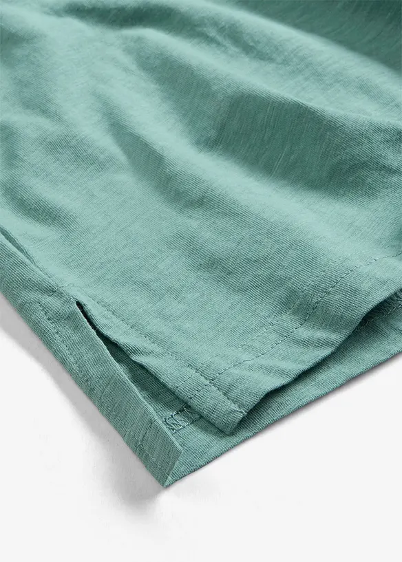 T-shirt manches longues &agrave; col boutonn&eacute;, 100% coton, bonprix