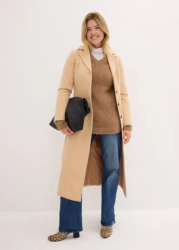 Pull en grosse maille &agrave; col en V, bonprix