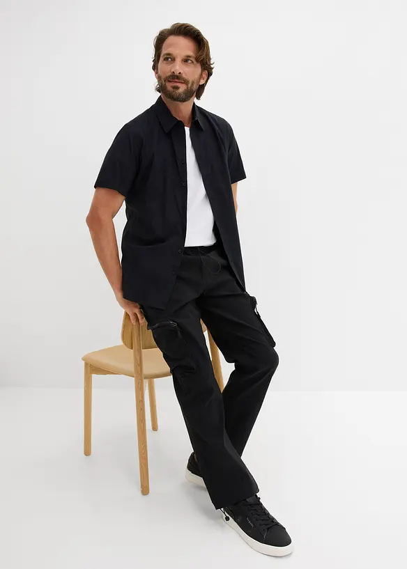 Pantalon droit tr&egrave;s extensible &agrave; poches cargo zipp&eacute;es, regular, bonprix