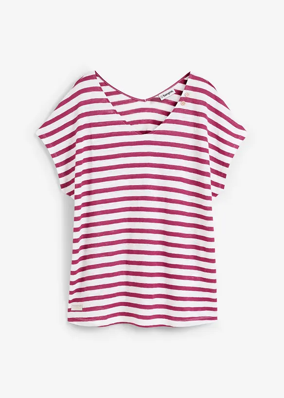 T-shirt 100% lin &agrave; manches chauve-souris, bonprix