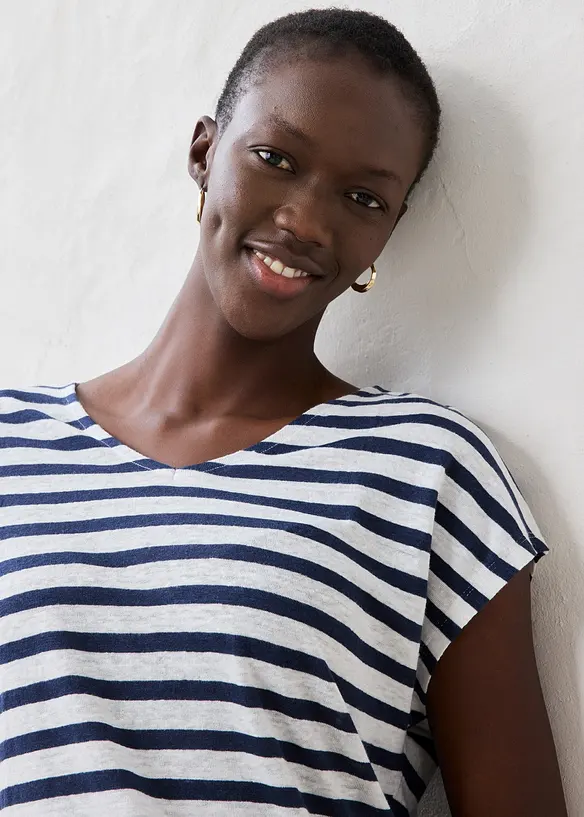 T-shirt 100% lin &agrave; manches chauve-souris, bonprix