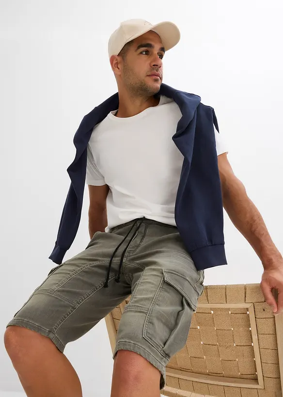 Bermuda en sweat effet jean, regular, bonprix