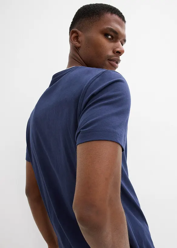 T-shirt col tunisien 100% coton, bonprix