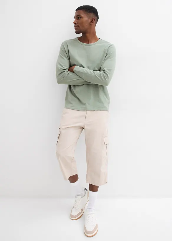 Bermuda long poches cargo regular 100% coton, bonprix