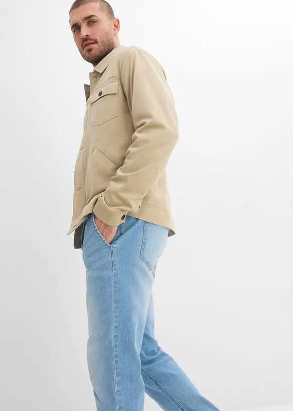 Jean droit et l&eacute;ger &agrave; taille &eacute;lastiqu&eacute;e, regular, bonprix