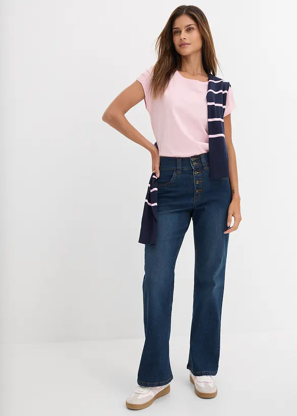 Jean droit taille haute, extensible, bonprix