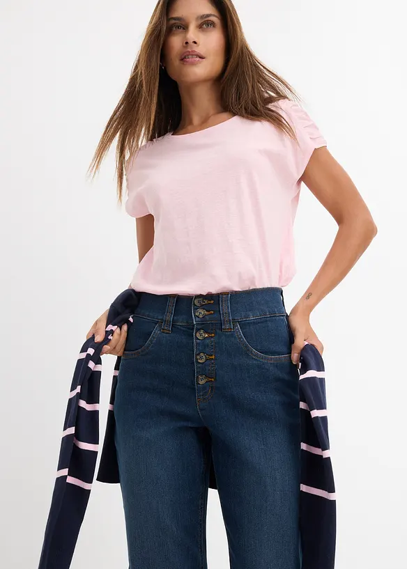 Jean droit taille haute, extensible, bonprix