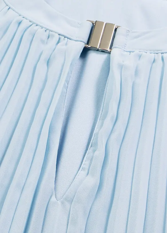 Robe courte pliss&eacute;e en mousseline, bonprix