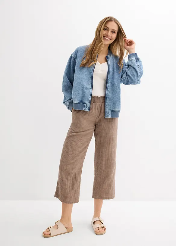 Pantalon large en gaze de coton, bonprix