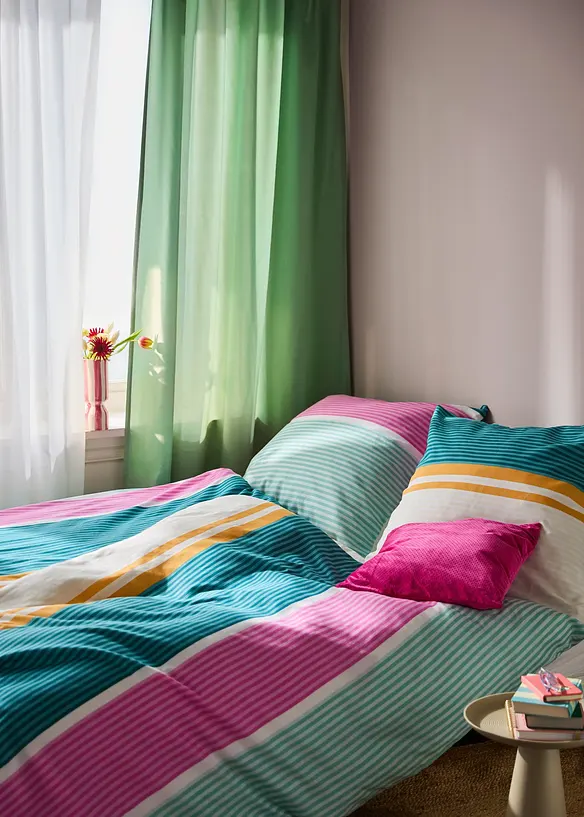 Parure de lit en coton m&eacute;lang&eacute;, bonprix