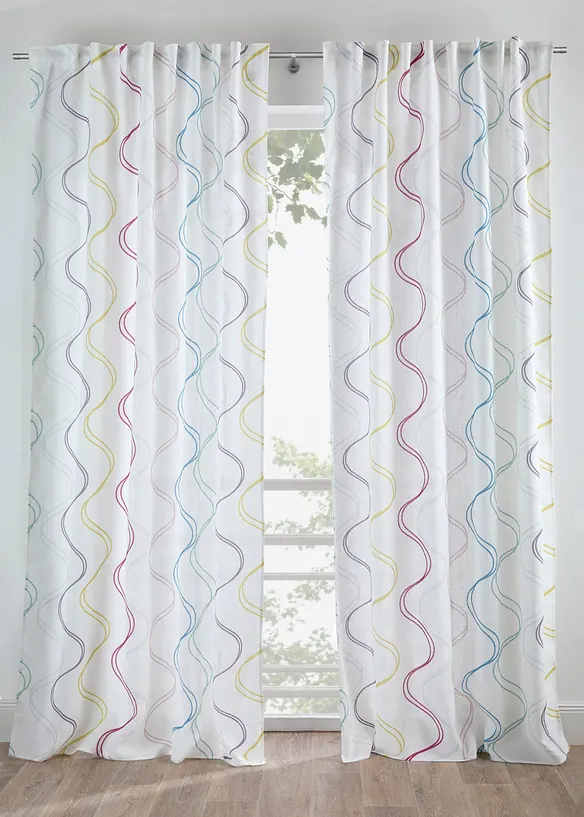 Rideau &agrave; imprim&eacute; ondulations (1&nbsp;pce), bonprix