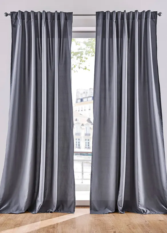 Lot de 2 rideaux en microfibre, bonprix